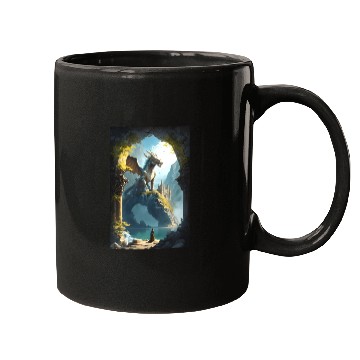 Discover Mystical Dragon Landscape Mugs
