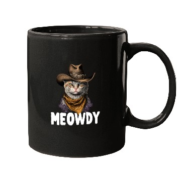 Discover Meowdy Cat Meme Country Meow Howdy Funny Mugs