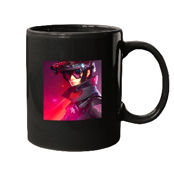 Discover Cyberpunk Girl red Neon light Mugs
