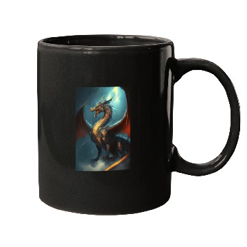 Discover Mystical Dragon in storm Mugs