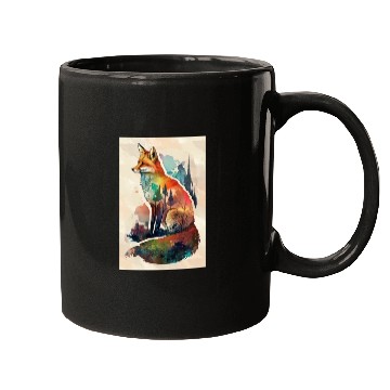 Discover Fox watercolor woodland forest animal wild animal Mugs