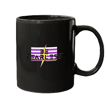 Discover Be Fearless Flag w/Bolt (white text) Mugs