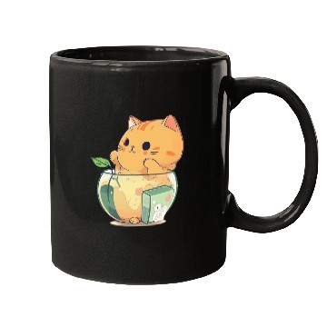Discover Cat in Fish Bowl Mugs