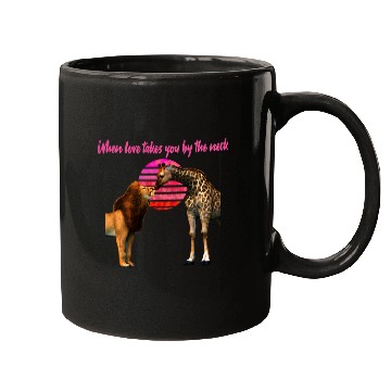 Discover Safari Love lion and giraffe Mugs