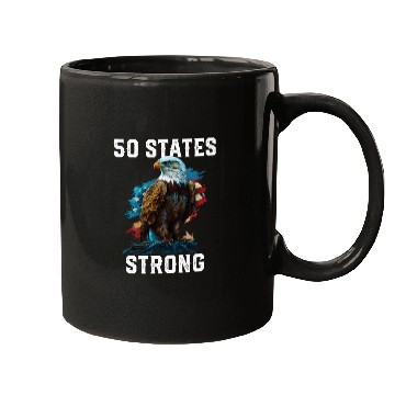 Discover 50 States Strong American Bald Eagle America 4th Mugs