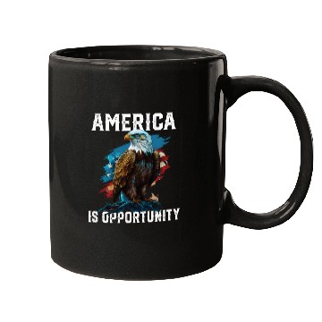 Discover America Is Opportunity American Bald Eagle July 4 Mugs
