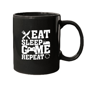 Discover Eat Sleep Game Repeat Funny Gaming Lover Mugs