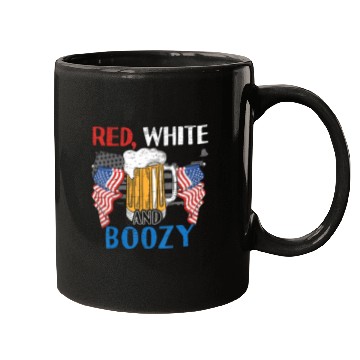 Discover Red White And Boozy made for a Patriotic American Mugs