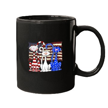 Discover 3 Cats Kitten American Flag Cat Lover Mugs