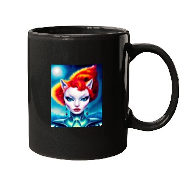 Discover "Alien Cat Woman" Mugs