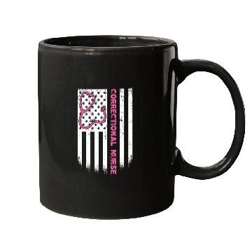 Discover Correctional Nurse American flag US Stethoscope RN Mugs