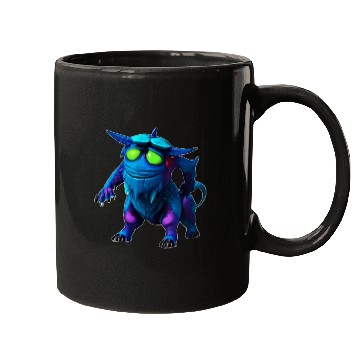 Discover blue realistic monster Mugs
