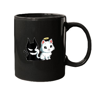 Discover Funny Angel Devil Cat Mugs Sweet Dearly Kitty D