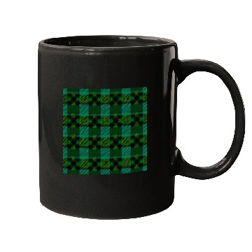 Discover Green and Yellow Tartan A Modern Take Mugs