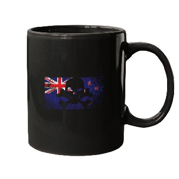 Discover Vintage New Zealand Skull Flag Mugs