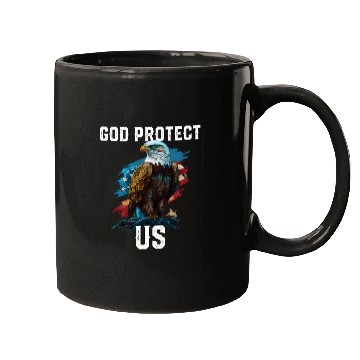 Discover God Protect US American Bald Eagle Christian 4th Mugs