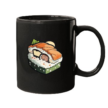 Discover Sushi print Mugs