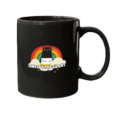 Discover Cat Kitten Antidepressant Rainbow Peace Kindness Mugs