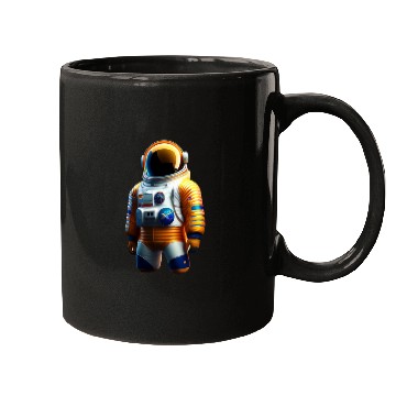 Discover Astronaut transparent, Orange and White Mugs