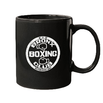 Discover Bronx Boxing Club Squared Circle Distressed Mugs