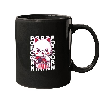 Discover Cat Eating Popcorn Mugs