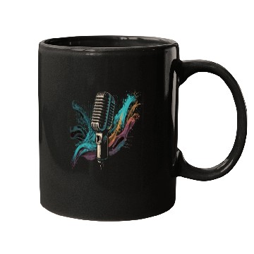 Discover AV Technician Sound Waves Microphone Audio Music Mugs