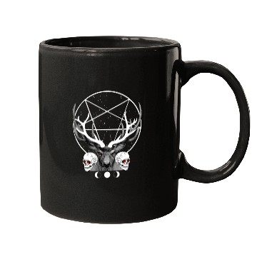 Discover Satanic Deer Pentagram Gothic Skull Evil Buck Mugs