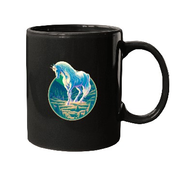 Discover Unicorn in Mountain Landscape Mugs