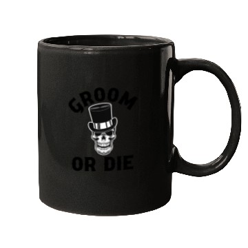 Discover Gothic Wedding Groom Or Die Skull Top Hat Design Mugs