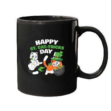 Discover Cat Happy St Catricks Day Ireland Mugs