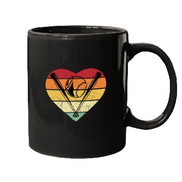 Discover Sunset Retro Vintage Baseball Heart Mugs