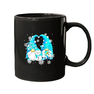 Discover Funny Snowman Gnomies With Snowflakes Cute Winter Mugs