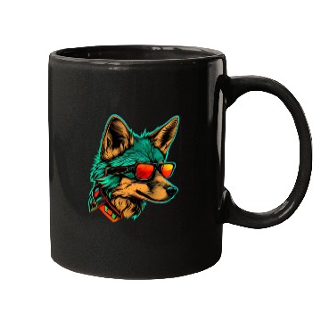 Discover cool fox wearing sunglasses Mugs