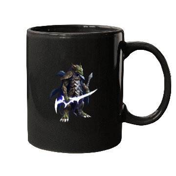 Discover dragon holding a mystical sword Mugs