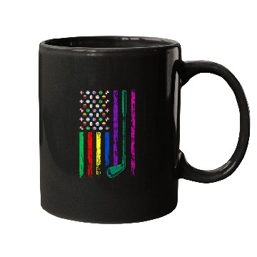 Discover American Sports Flag Hispanic Heritage Month Golf Mugs