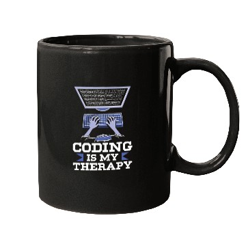Discover Coding Is My Therapy Coder Code Programmer Mugs