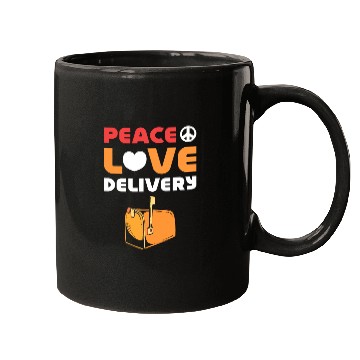 Discover Peace Love Deliver Postal Worker Mailman Postman Mugs