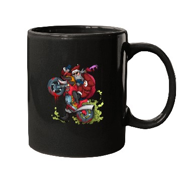 Discover Zombie Biker Santa Motorcycle Christmas Mugs