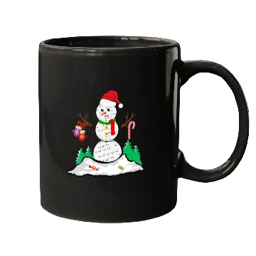 Discover Funny Golf Ball Snowman Balls Christmas Pajama Gif Mugs