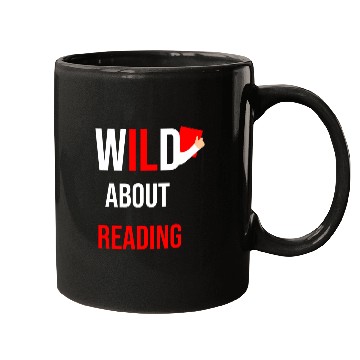 Discover Wild about reading dr teacher red and white stripe Mugs