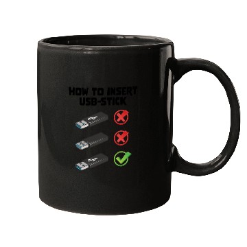 Discover How To Insert USB Stick Funny Programmer Meme Mugs