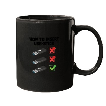 Discover How To Insert USB Stick Funny Programmer Meme Mugs