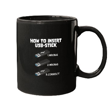 Discover How To Insert USB Stick Funny Programmer Meme Mugs