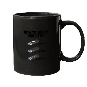 Discover How To Insert USB Stick Funny Programmer Meme Mugs