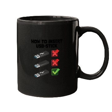 Discover How To Insert USB Stick Funny Programmer Meme Mugs