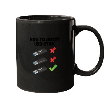 Discover How To Insert USB Stick Funny Programmer Meme Mugs