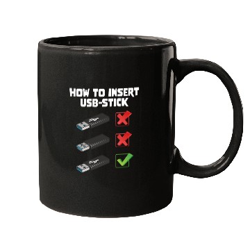 Discover How To Insert USB Stick Funny Programmer Meme Mugs
