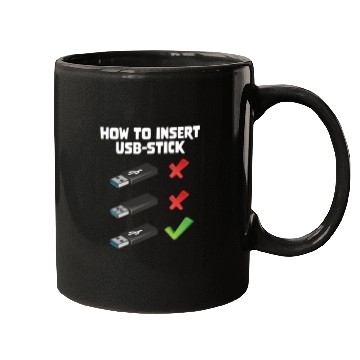 Discover How To Insert USB Stick Funny Programmer Meme Mugs