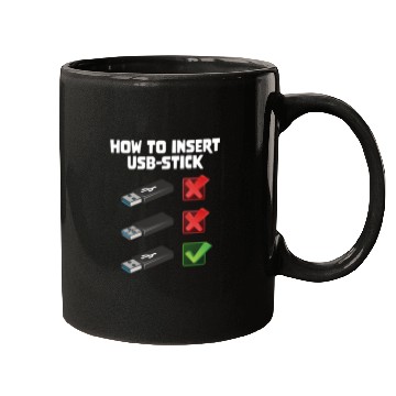 Discover How To Insert USB Stick Funny Programmer Meme Mugs
