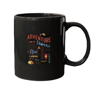 Discover Campfire Hiking Unwind Camping Relax forest fish Mugs